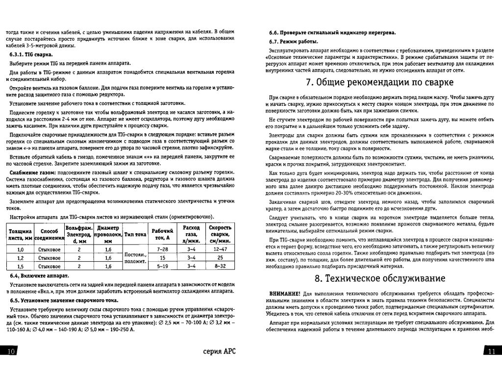 Паспорт ARC 165 и 205