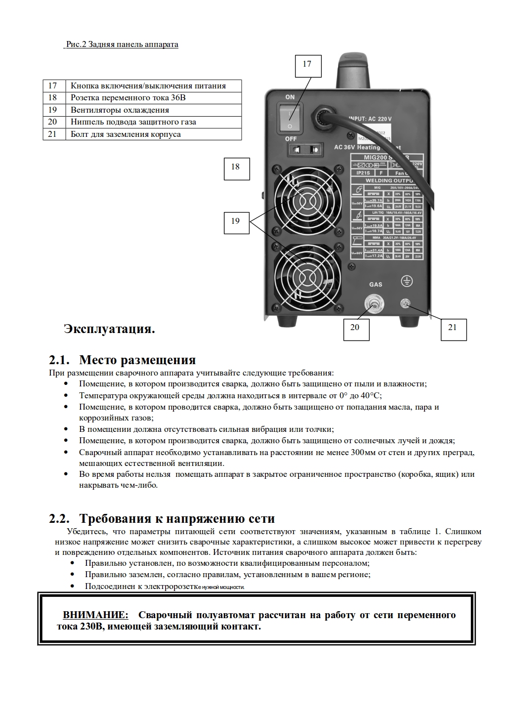 Паспорт полуавтомат TORROS MIG200SUPER