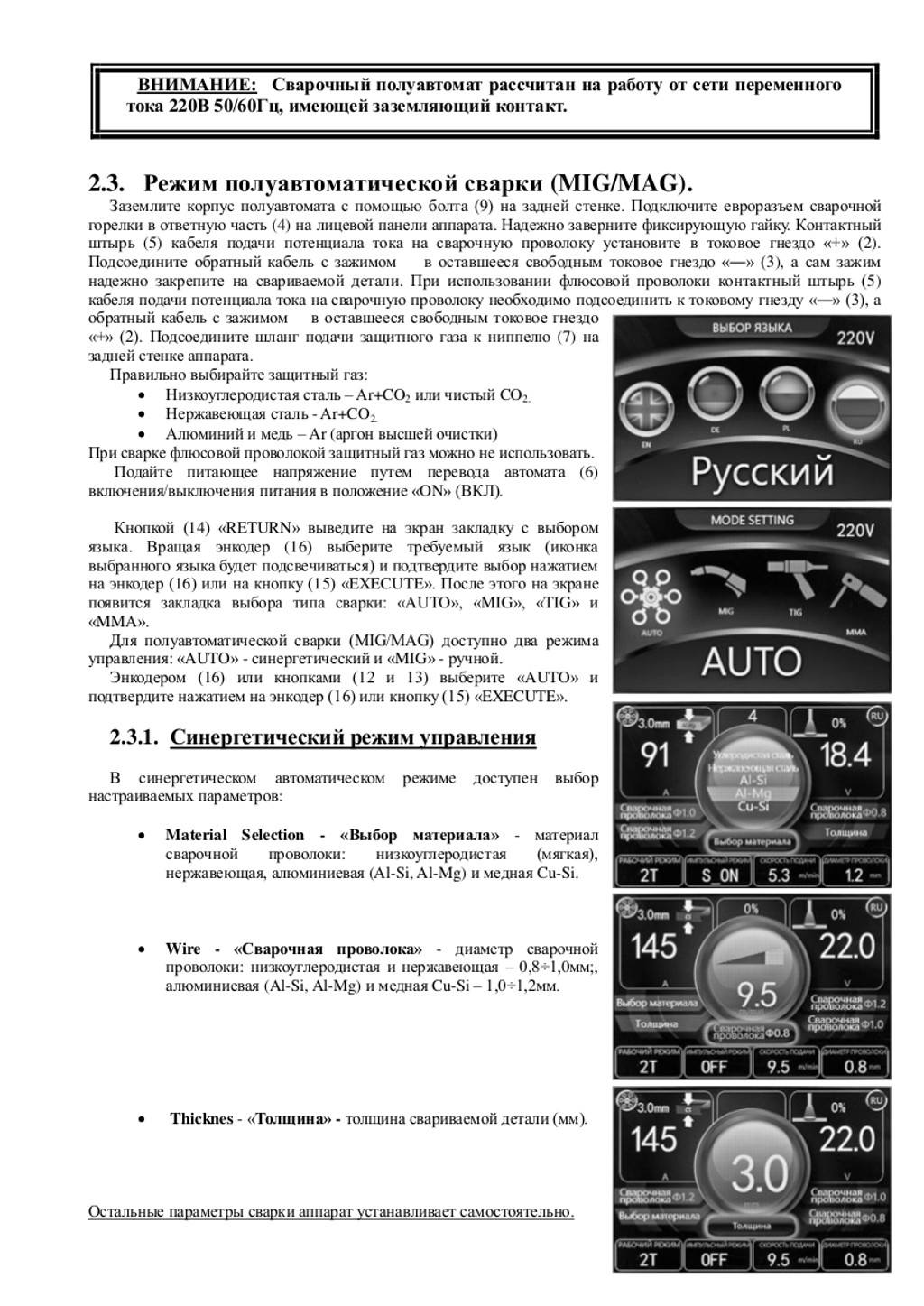 Паспорт полуавтомат TORROS MIG200 LCD