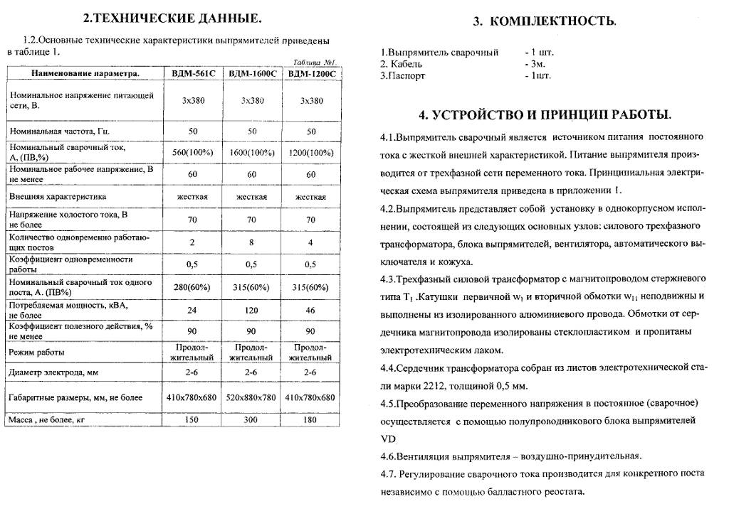 Паспорт ВДМ-561СУ3